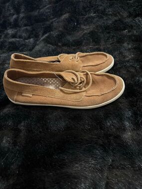 Vans Surf Siders Lace Up Loafers Size 10 Brown Suede Deck Casual shoes